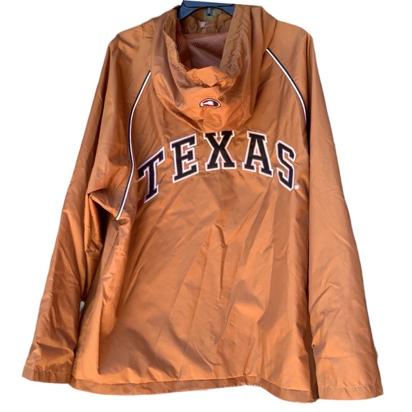 Full Zip Colosseum Texas Longhorns Windbreaker/Rain Jacket Orange Hoodie Lined - Picture 2 of 12
